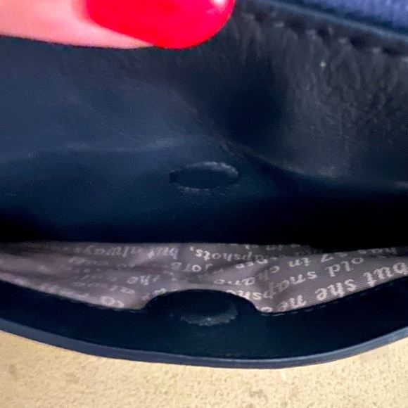 Kate Spade Navy Blue Leather Small Wood Drive Harris Shoulder Bag  - NOT WORN - Picture 8 of 8